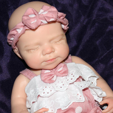 pink polka dot 13 inch doll clothes, Silicone Baby Doll Full Body Reborn Preemie 13 inch 2.3lbs Platinum Silicone Dolls Realistic Real Lifelike Weighted Babies Ecoflex Bathtub Baby